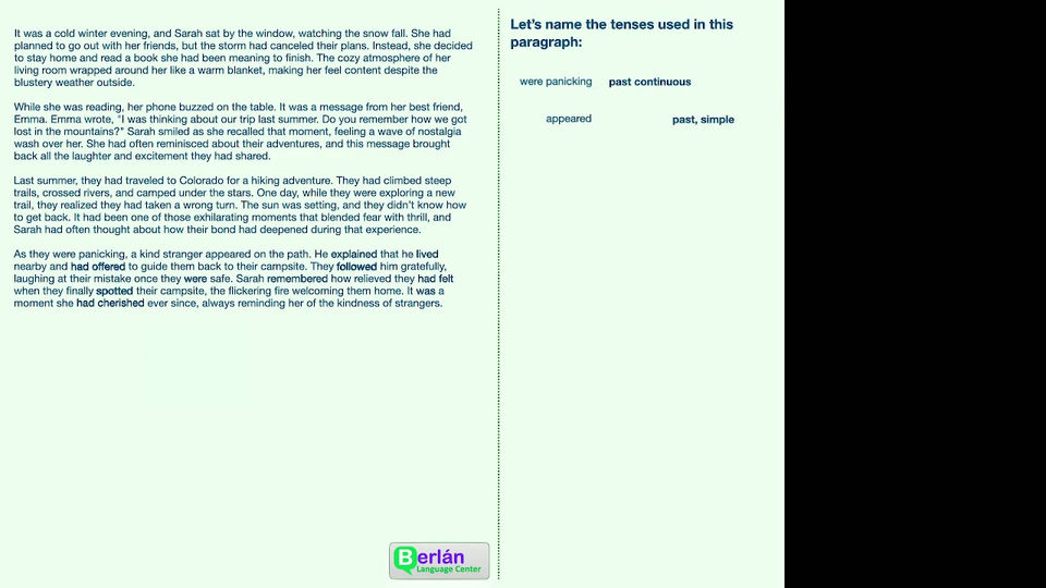 S3.2 Una ilustración de los tiempos verbales